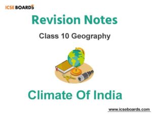 Notes Climate Of India Icse Class Geography