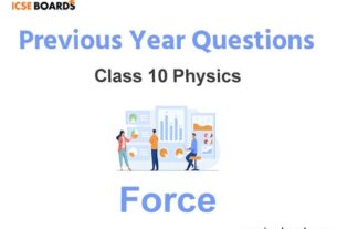 Previous Year Questions ICSE Class 10 Physics Force