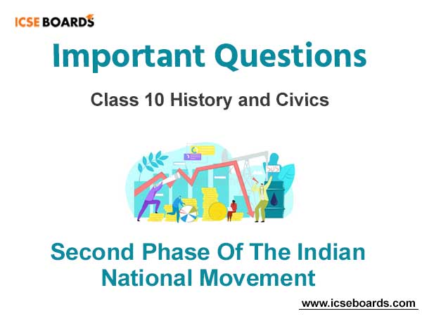 Second Phase of the Indian National Movement ICSE Class 10 Questions